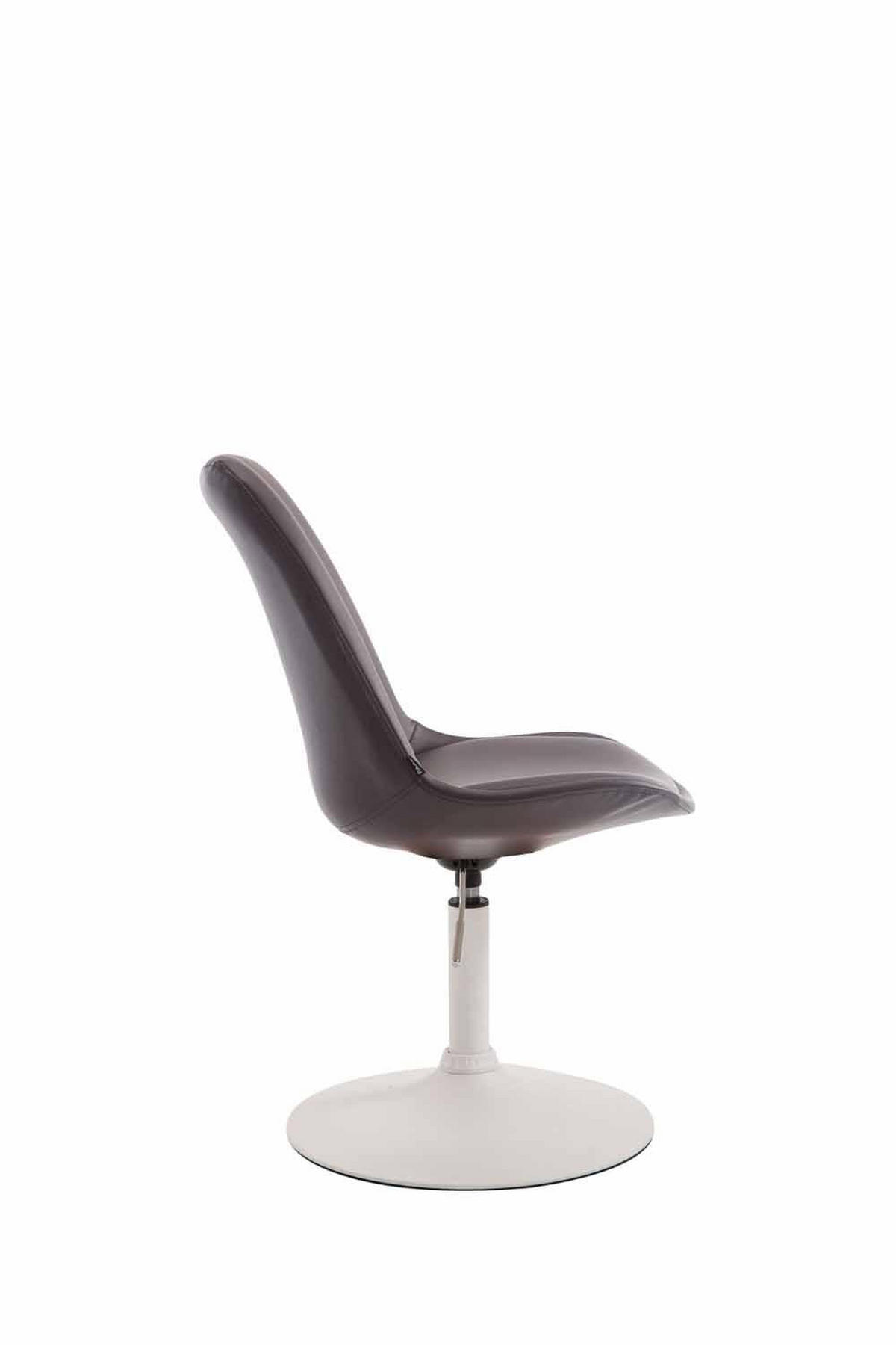 DREHSTUHL Lederlook braun - Weiß/Braun, Textil/Metall (48/76/57cm) - CLP
