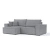 ECKSOFA CAVO mit Schlaffunktion Grau im Neve Stoff - Schwarz/Grau, Holz/Holzwerkstoff (255/148cm) - AltaBeds