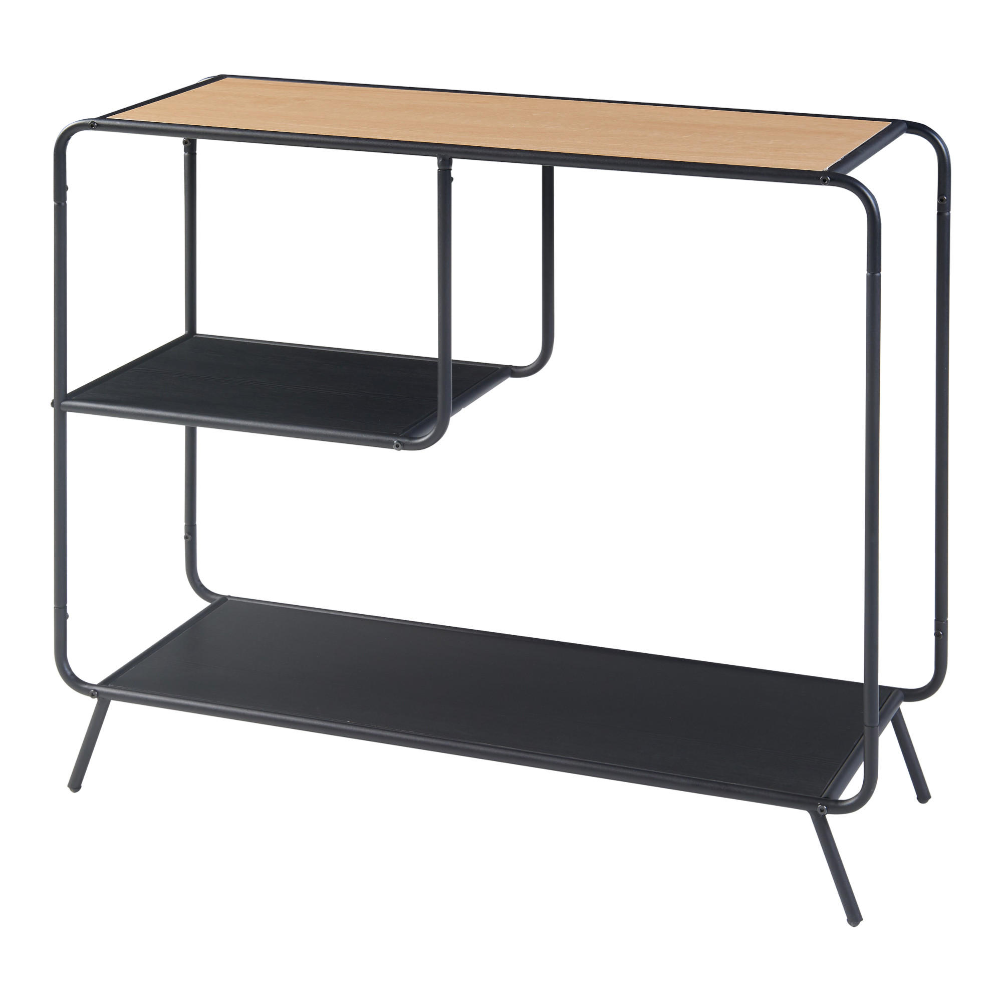 KONSOLENTISCH Krødsherad - Eichefarben/Schwarz, Holzwerkstoff/Metall (36/102/83cm) - [en.casa]