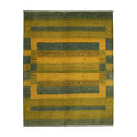 GABBEH-TEPPICH handgeknüpft Rizbaf Grün 199/155 cm Schurwolle - Grün, Textil (155/199cm) - Looma
