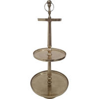 ETAGERE Brush - Gold - 41/41/89 cm - Goldfarben, Metall (41/89cm) - Lesli Living