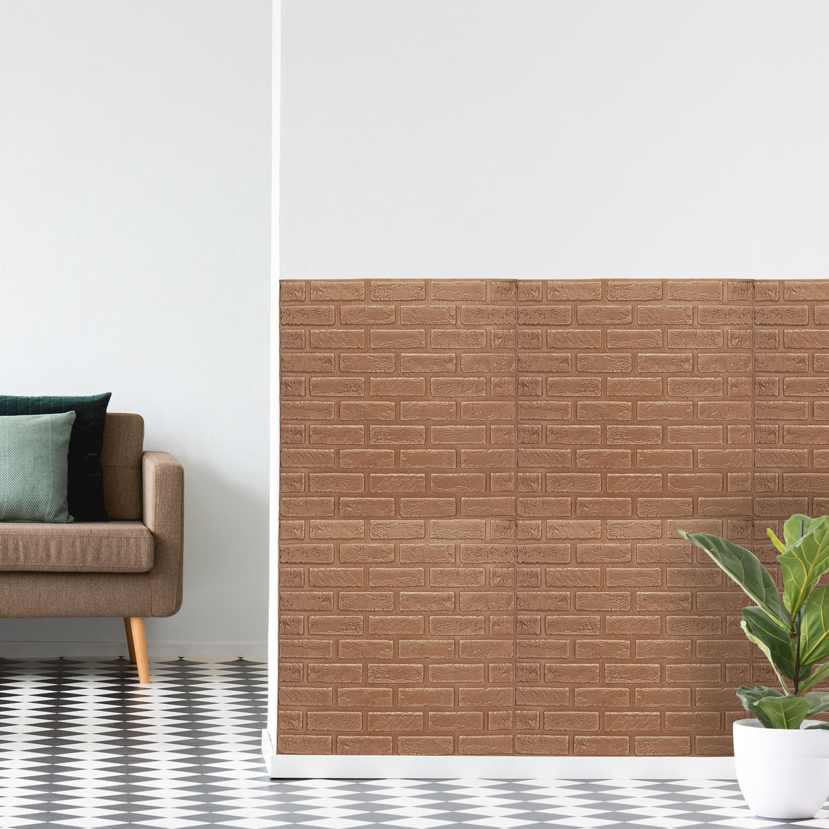 10XSTĚNOVÉ panely - měděná, textil/plast (0.5/70/70cm) - Relaxdays