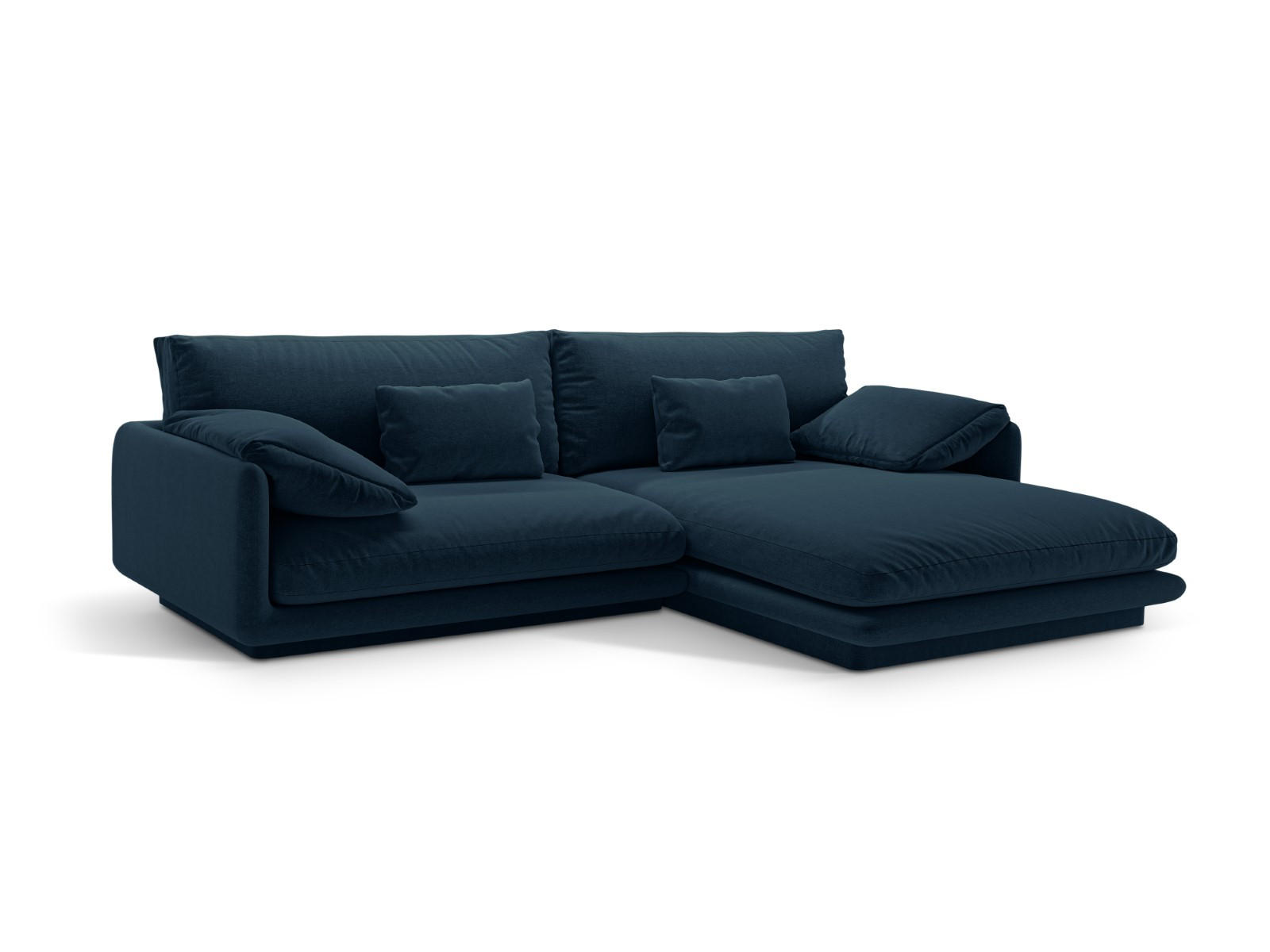 ECKSOFA rechts Torino aus strukturiertem Stoff marineblau 4 Sitzplätze - Blau, Textil (170/250cm) - Micadoni
