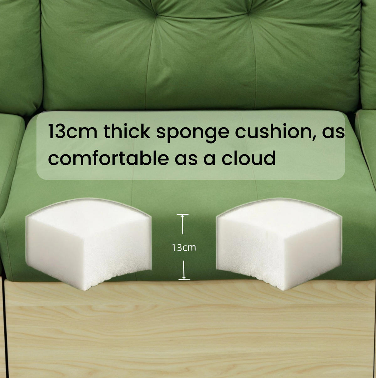 ECKSOFA 228/80/78 cm aus Samt mit ausziehbarer Ottomane und USB-Anschluss Grün - Grün, Textil (80/228cm) - Modenvie