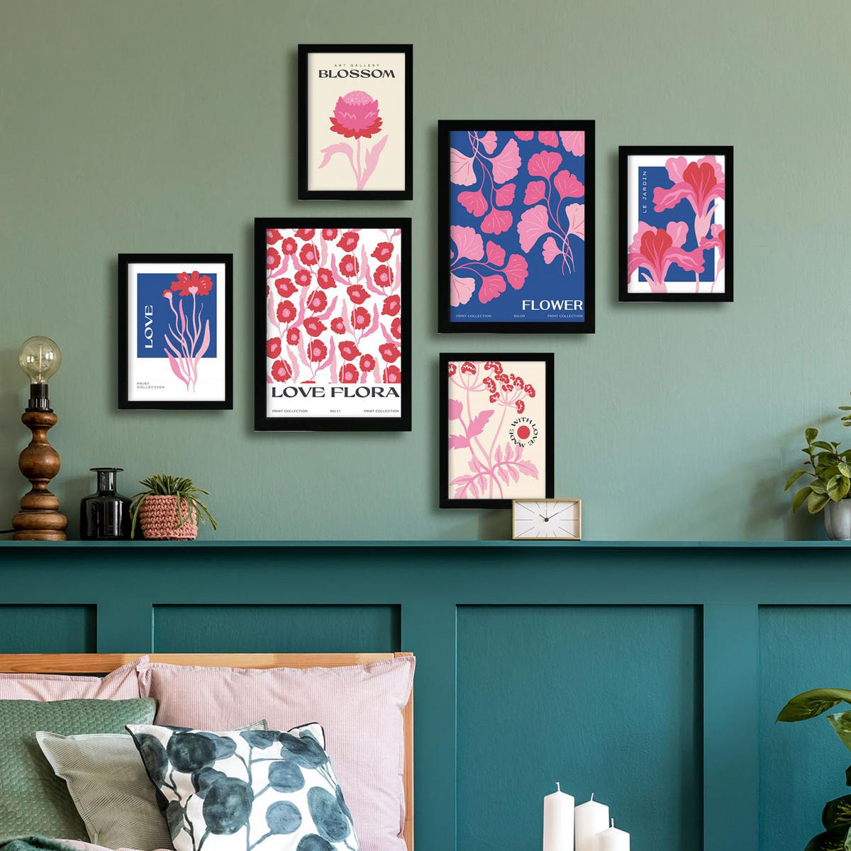 POSTER Set Mit 6 Blumen Blumenliebe A3 & A4 Rahmenlos - Klar, Papier (29/3cm) - Nacnic