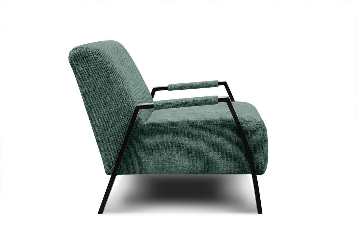 SESSEL KOBE, smaragdgrün - Smaragdgrün/Schwarz, Holz/Textil (72/76/90cm) - Courtois Laville