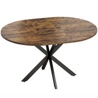 UTDRAGBART matbord i MDF och stål, rustikal brun - Svart/Mörkbrun, Träbaserade material/Metall (135/100/75cm) - HOMCOM
