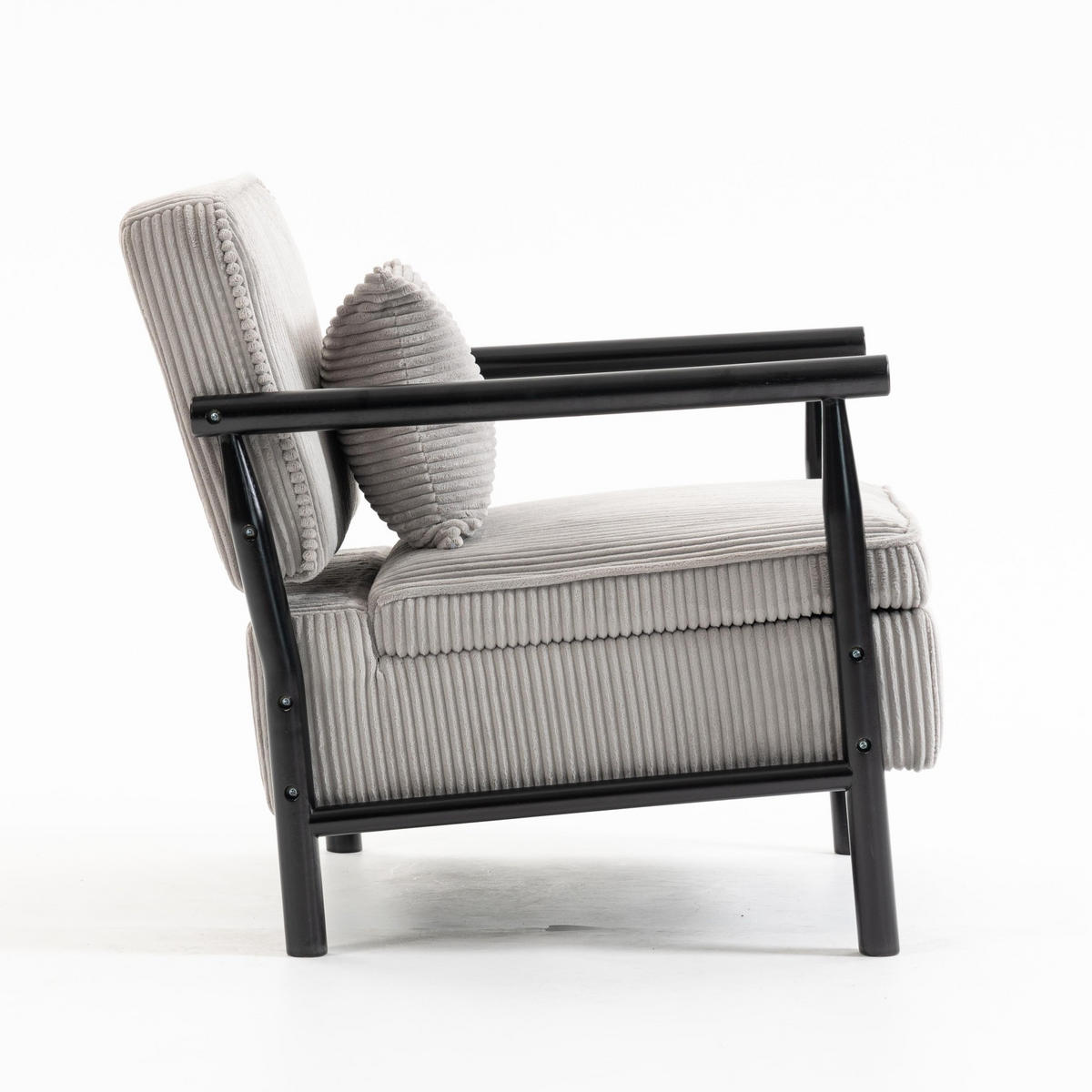 SESSEL Design Sessel,Loungesessel,Polsterstuhl,Cord,Grau - Grau, Textil (61/72/80cm) - LVHOM