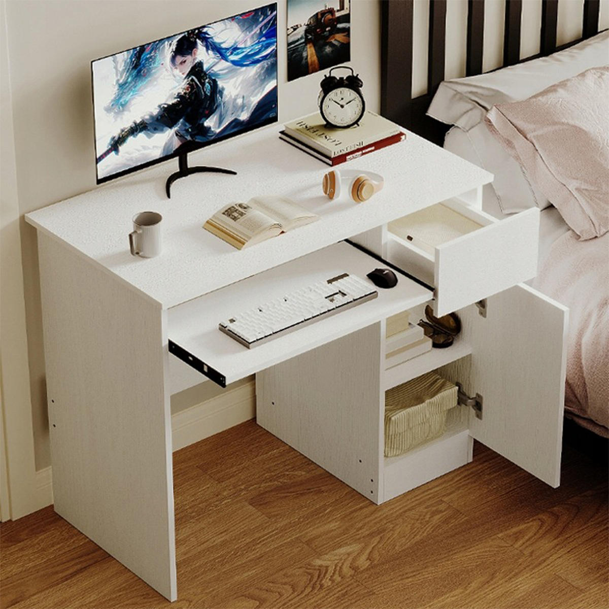 SCHREIBTISCH, weiß 90/50/75cm - Weiß, Holzwerkstoff (50/90/75cm)