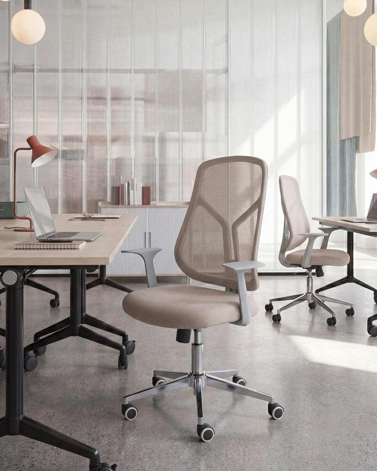 KANCELÁŘSKÁ ŽIDLE Béžová Nuviner - béžová, textil (60/109/60cm) - Beliani