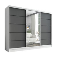 SCHWEBETÜRENSCHRANK 200 cm AURELIA 2 Farbe: Weiß, Graphit - Graphitfarben/Weiß, Holzwerkstoff (200/215/60cm) - A&J MöbelLand