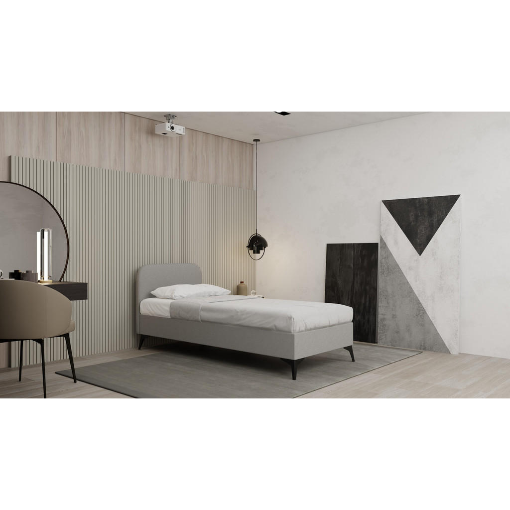 Thumbnail - Panda Möbel Polsterbett, Hellgrau, Holz, Mode, Oeko-Tex® Standard 100, Schlafzimmer, Betten, Polsterbetten