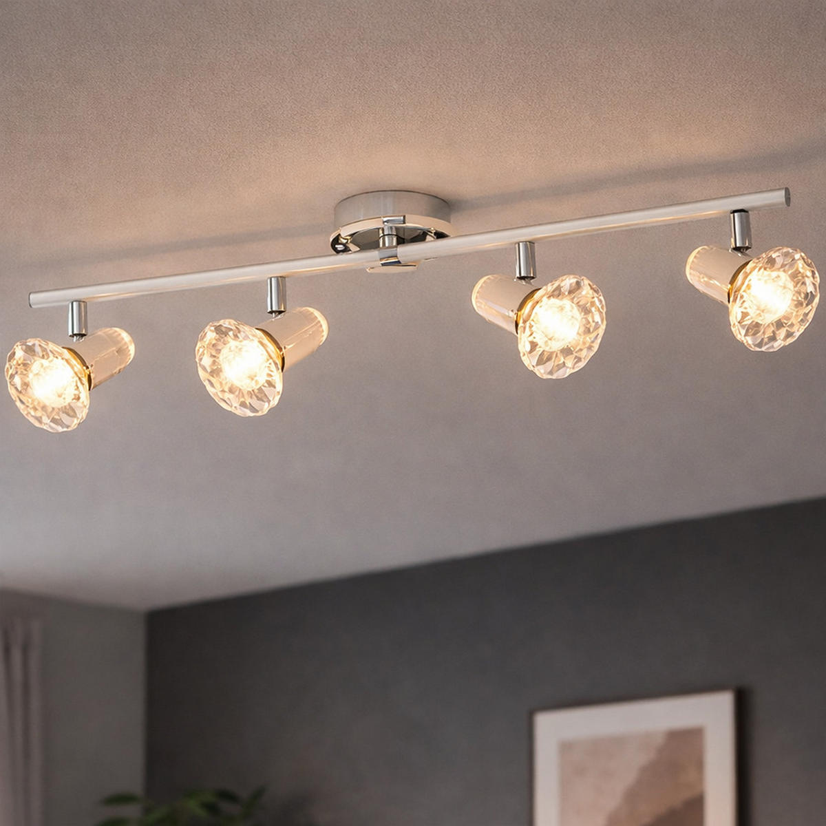 LED DECKENLEUCHTE Metall Silber beweglich - Silberfarben, Metall (70/10/14.5cm) - Globo Lighting