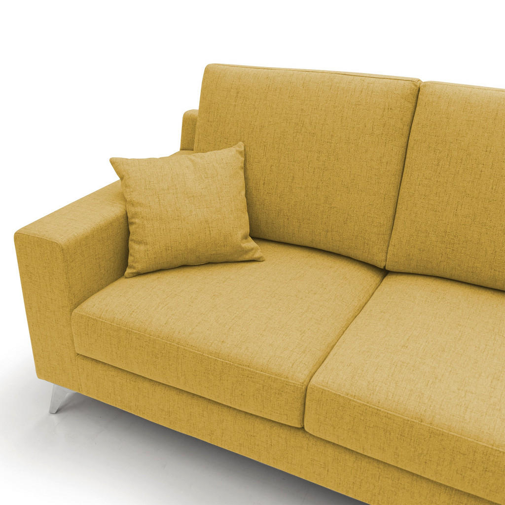 Thumbnail - Divani.store Linearsofa, Gelb, Textil, 166x95x91 cm, Wohnzimmer, Sofas & Couches, Sofas