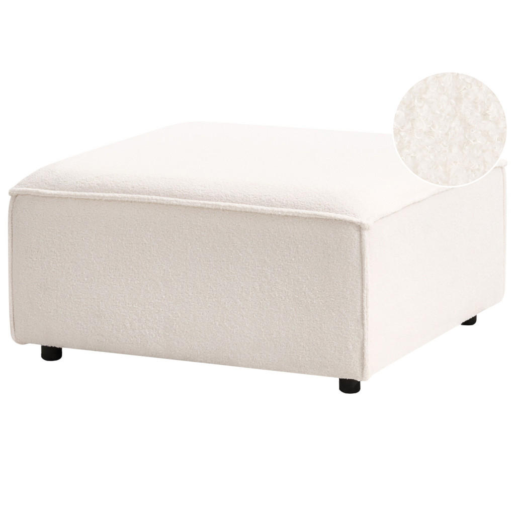 OTOMANĂ bouclé albă crem Ardal