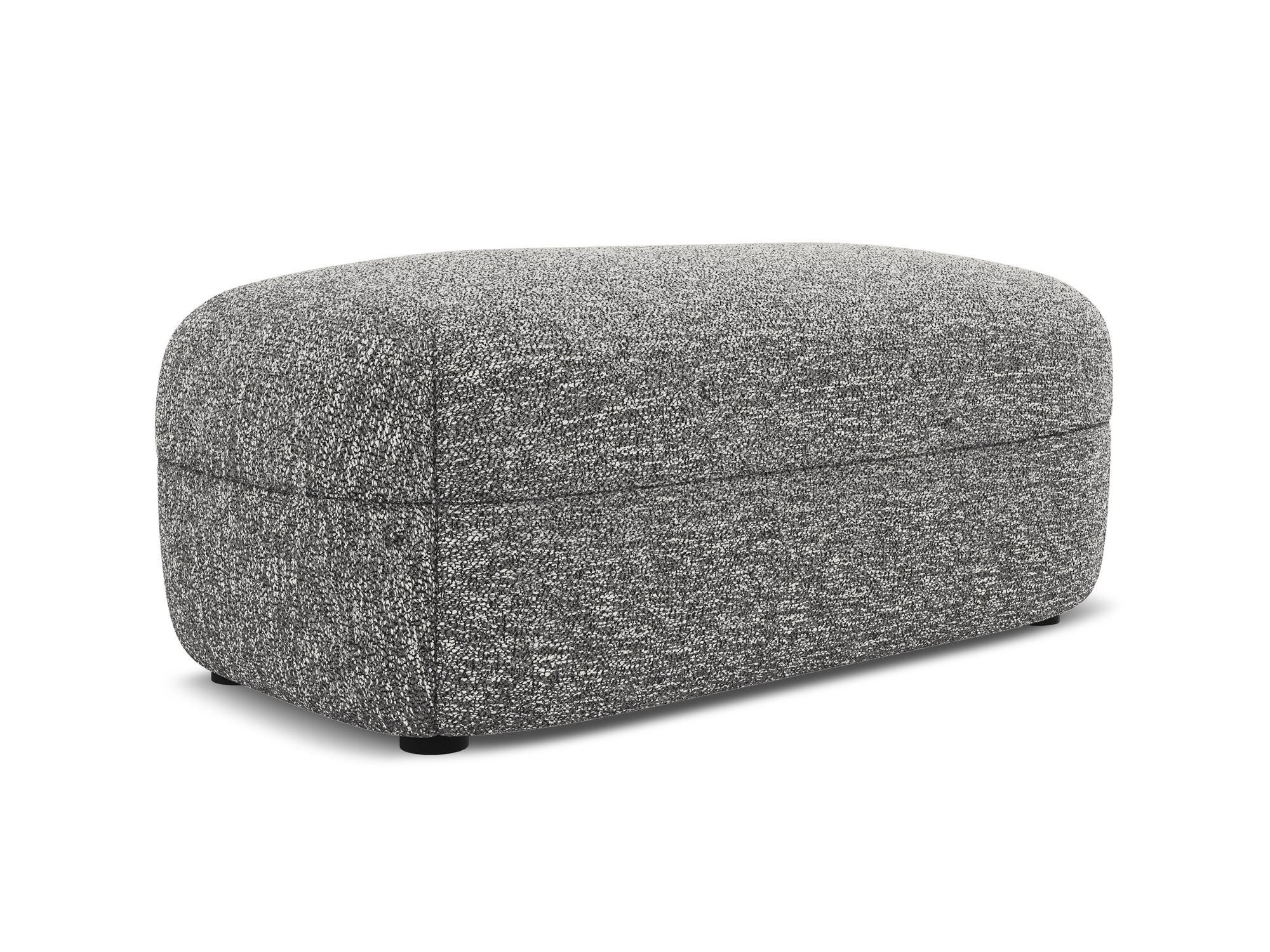 POUF Strukturstoff Stoff Grau - Hellgrau/Schwarz, Kunststoff/Textil (92/40/48cm) - Makamii