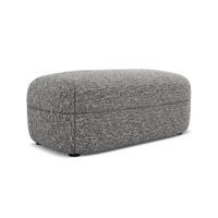 POUF Strukturstoff Stoff Grau - Hellgrau/Schwarz, Kunststoff/Textil (92/40/48cm) - Makamii