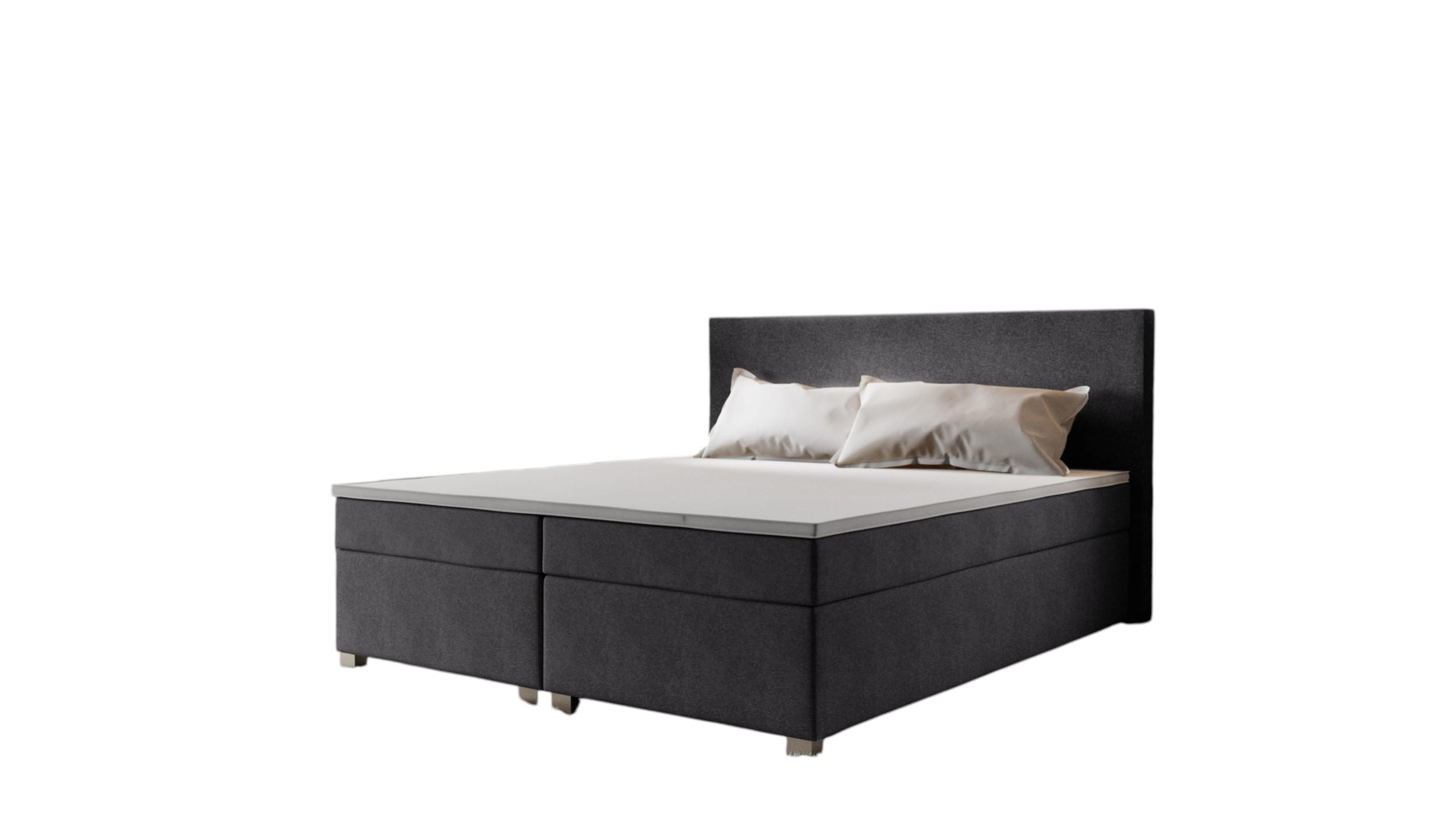 BOXBETT SIMPLE mit Matratze H3, Bonell und Topper 140x200 COSMIC 97 - Grau, Textil (140/200cm) - Bedante