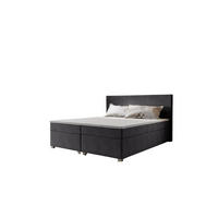 BOXBETT SIMPLE mit Matratze H3, Bonell und Topper 180x200 COSMIC 97 - Grau, Textil (180/200cm) - Bedante