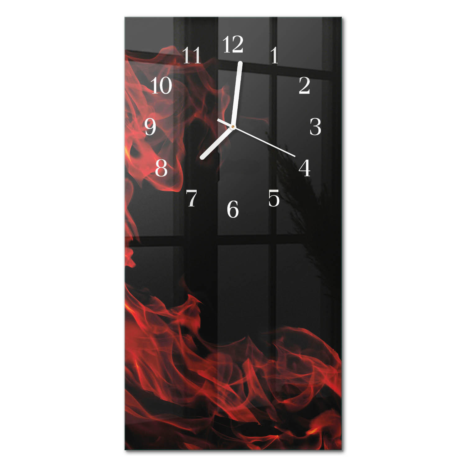 WANDUHR 30x60 cm - Rote Kreise - Multicolor, Glas (30/60/0.4cm) - TULUP