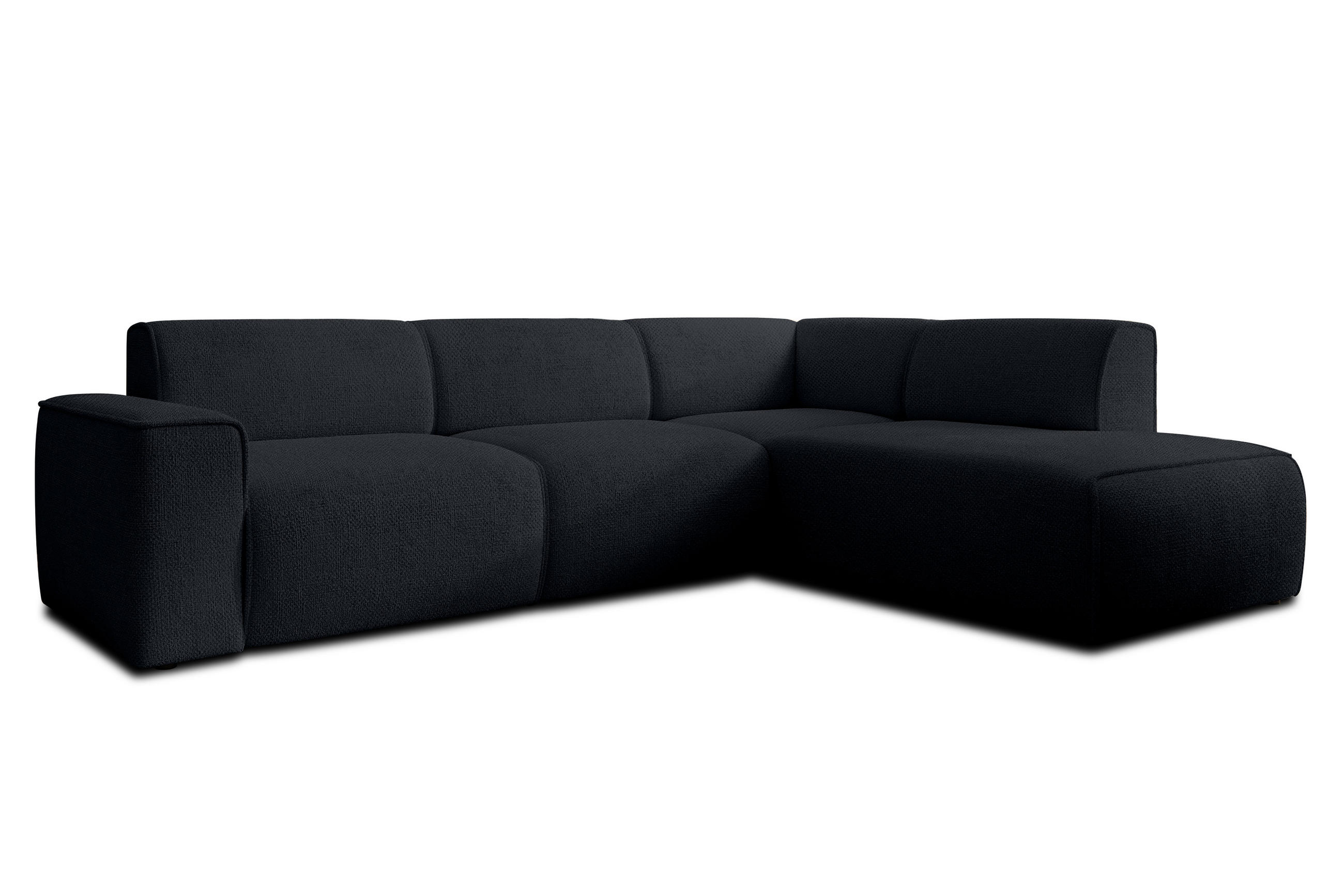 ECKSOFA L Form Didim Schwarz 292/220/78 cm – großes Sofa stilvoll & bequem R - Schwarz, Kunststoff/Textil (292/220cm) - AX Living
