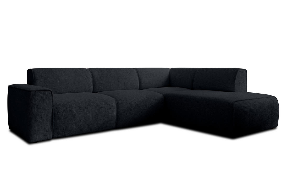 ECKSOFA L Form Didim Schwarz 292/220/78 cm – großes Sofa stilvoll & bequem R - Schwarz, Kunststoff/Textil (292/220cm) - AX Living