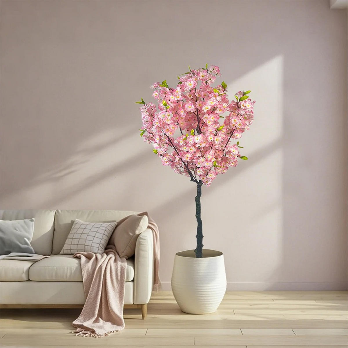 KUNSTPFLANZE Kirschblütenbaum, 120 cm hoch - Pink, Kunststoff (120cm) - Kaket