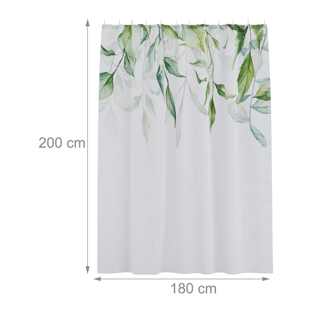 DUSCHVORHANG - Weiß, Textil (180/0.1cm) - Relaxdays