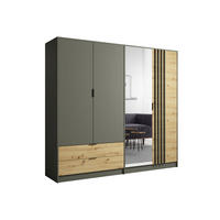 KLEIDERSCHRANK Graphit, Eiche Artisan 220/203/55 - Eiche Artisan, Holzwerkstoff (220/203/55cm) - RAUMHIRSCH FURNITURE
