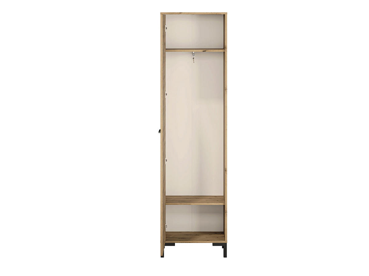 KLEIDERSCHRANK – 55 cm – Nevio – Schwarz / Eichefarben – KL-033 - Eichefarben/Schwarz, Holzwerkstoff (55/200/34cm) - hi-markt