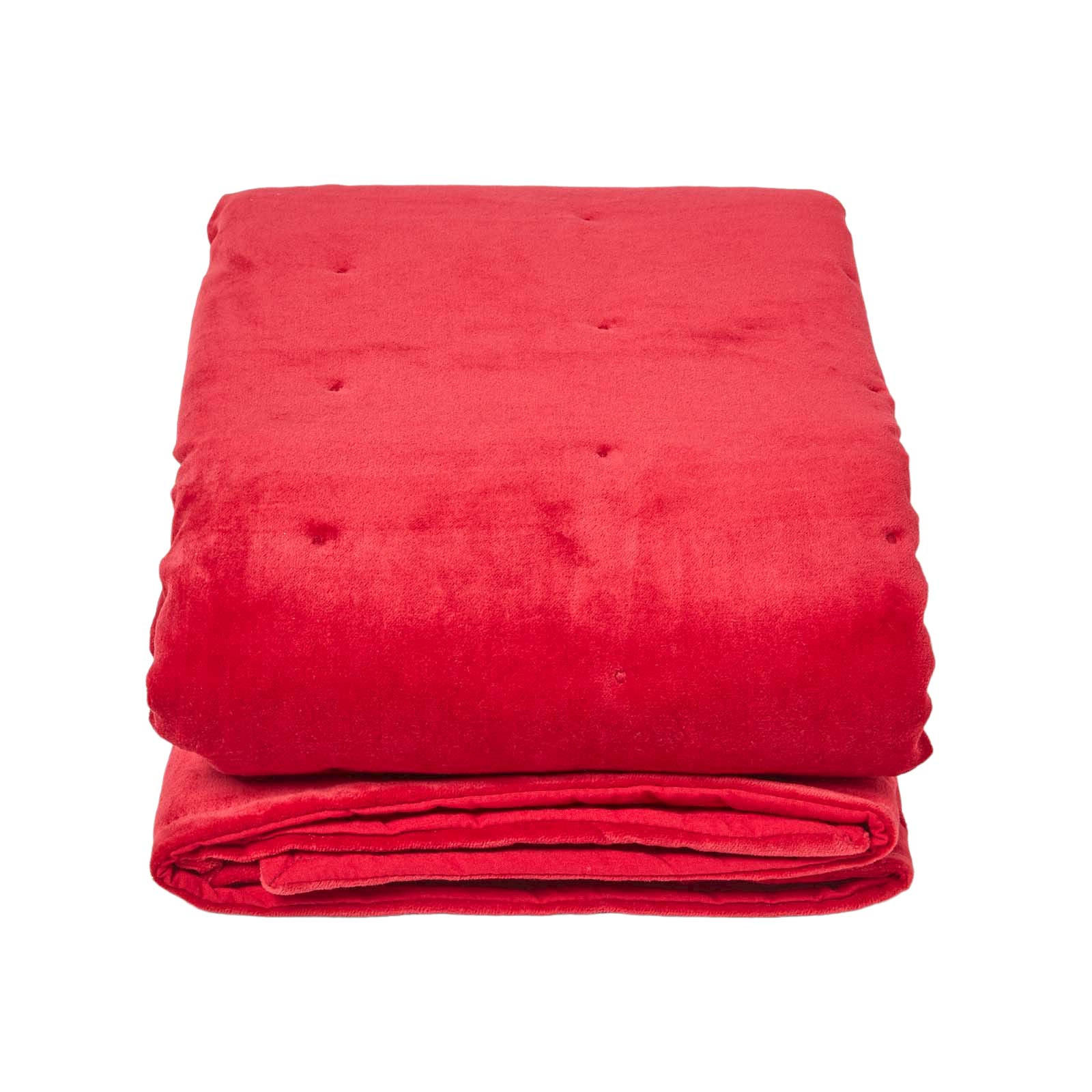 SAMT-KUSCHELDECKE 120/150 cm, Baumwolle wattiert - Rot, Textil (125/150cm) - Homescapes