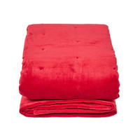 SAMT-KUSCHELDECKE 120/150 cm, Baumwolle wattiert - Rot, Textil (125/150cm) - Homescapes
