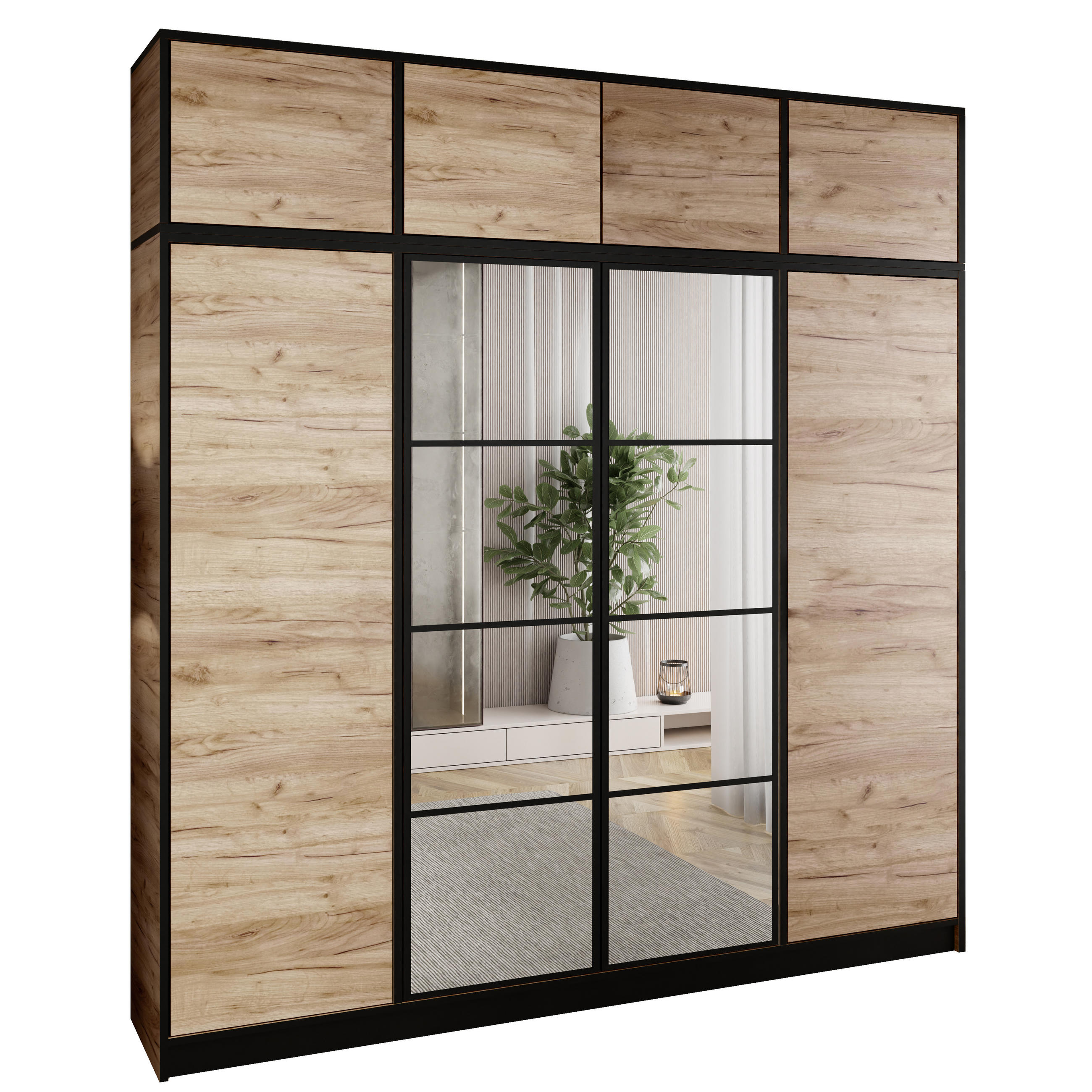 Kier Furniture ŠATNÍ SKŘÍŇ EDEN s nástavbou 4D Dub Craft