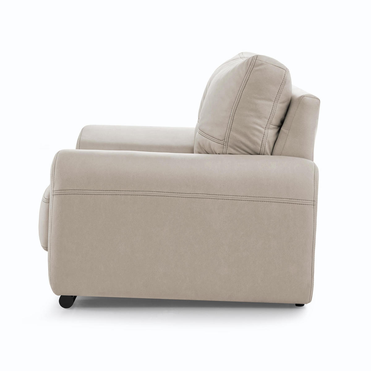 3-SITZER SOFA Omega aus Kunstleder, Beige - Beige/Schwarz, Leder (225/88/98cm) - Beautysofa