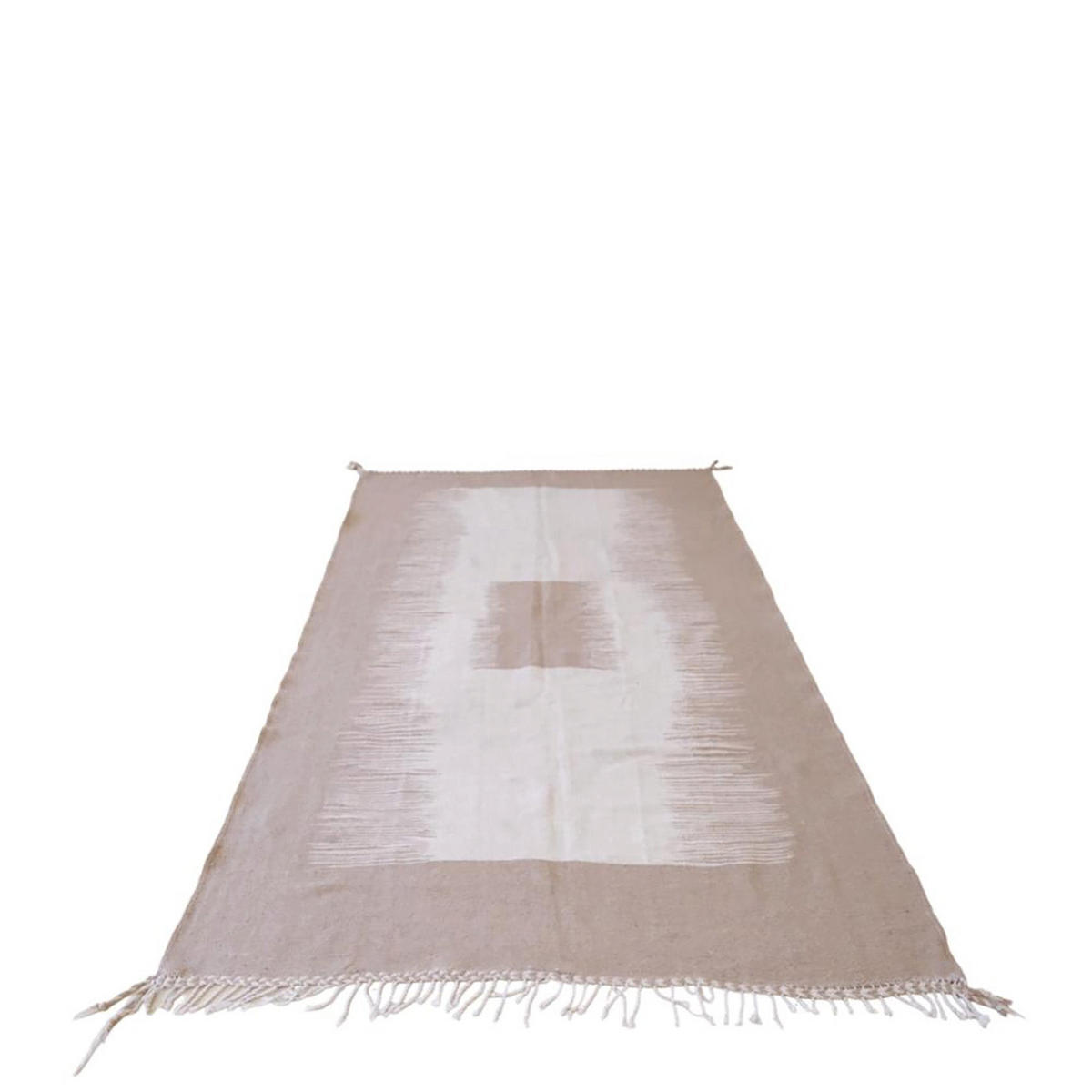 BERBERTEPPICH Kelim Marokko Wolle 140x 200 cm - Beige, Naturmaterialien (140/200cm) - AFK Living