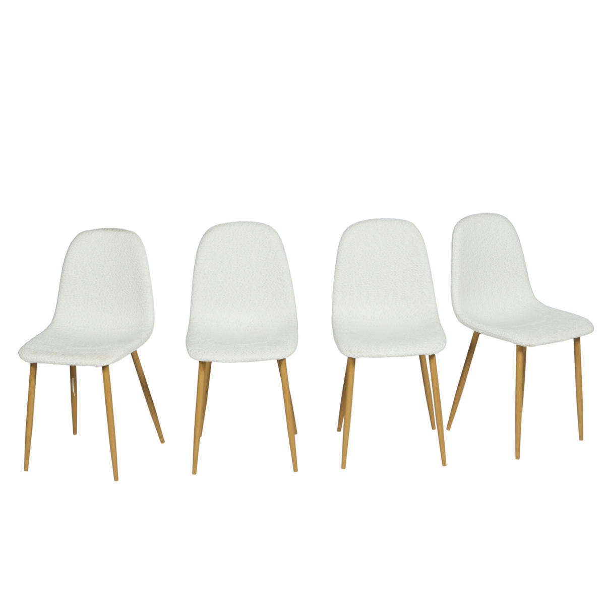 STUHL-SET 4 Stück in Eisen Webstoff Weiß - Eichefarben/Weiß, Holzwerkstoff/Textil (41/85/42cm) - Urban Meuble