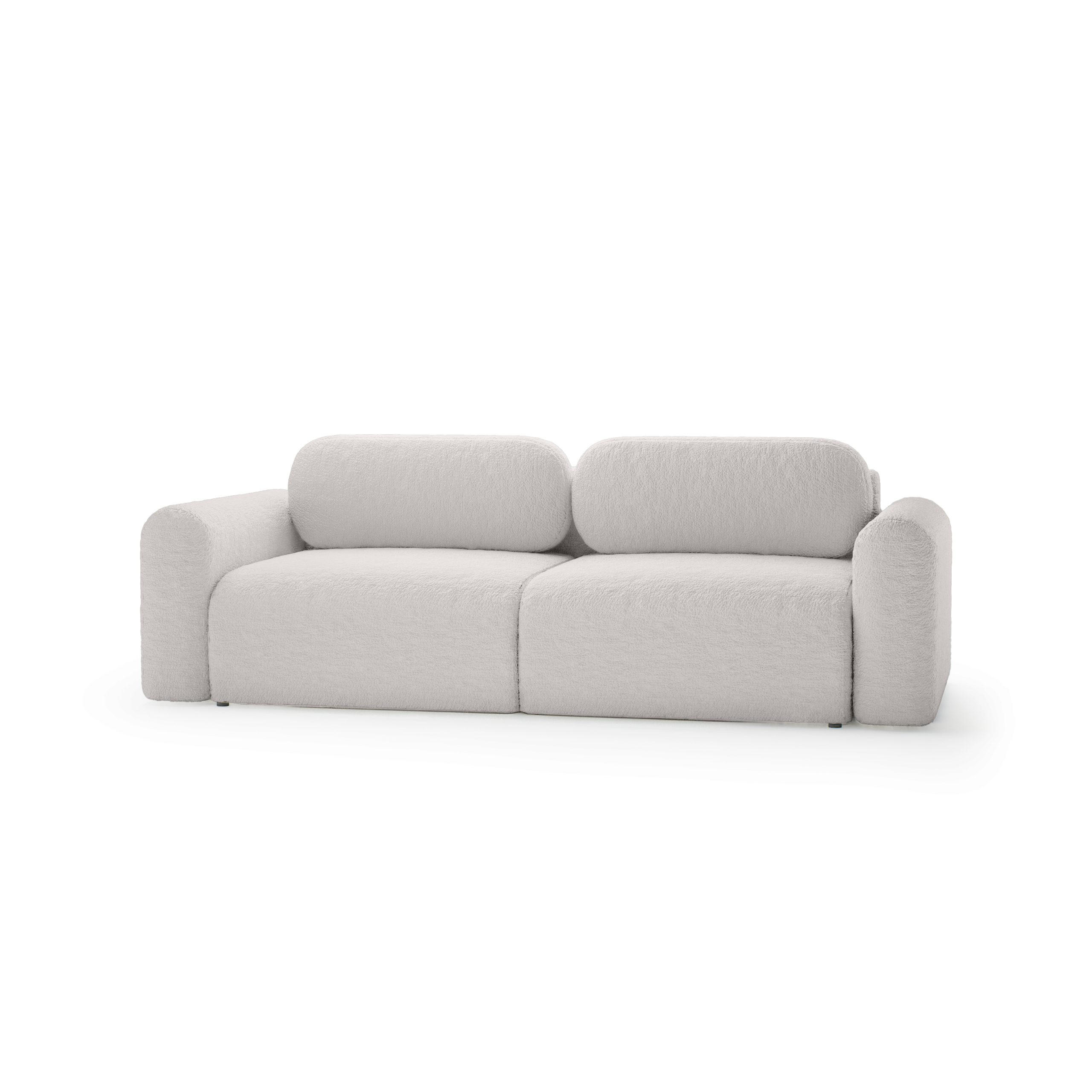 SOFA mit Schlaffunktion Thekla, Hellgrau - Hellgrau, Textil (246/70/100cm) - Fedve