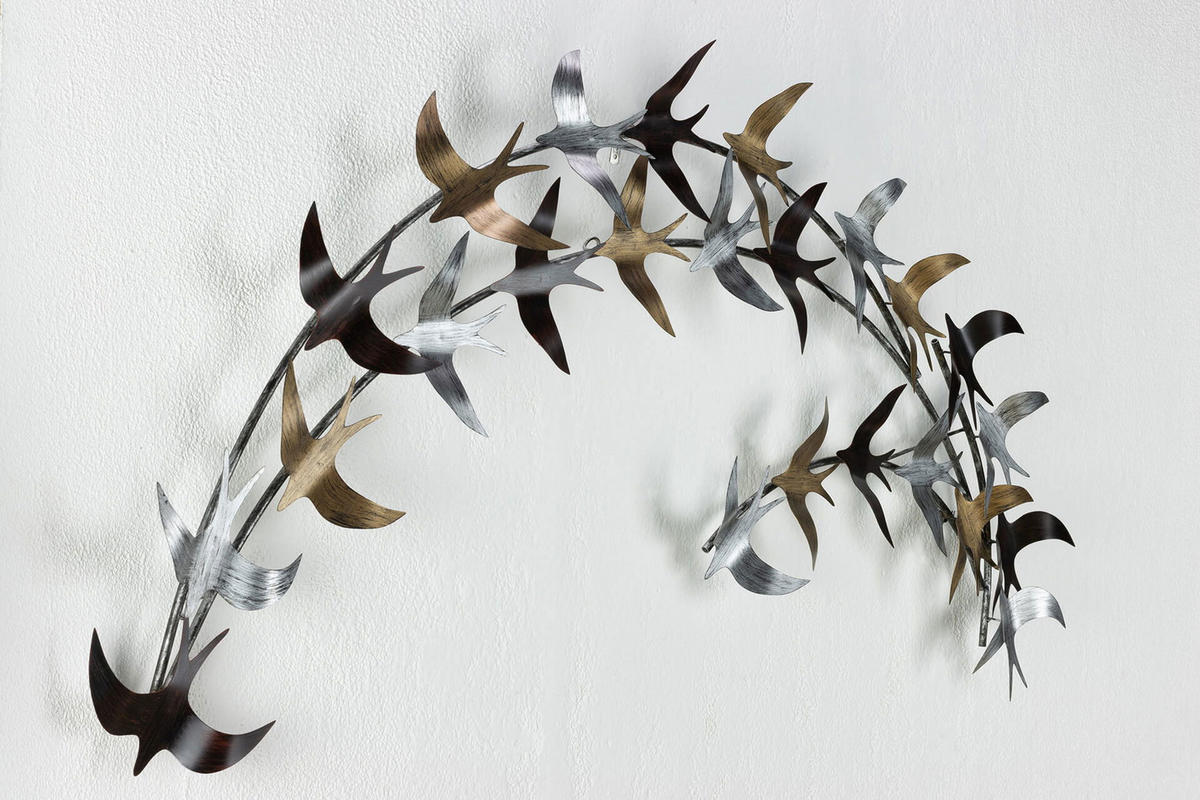 WANDDEKO Gold 128/60 cm - Silberfarben/Goldfarben, Metall (3.8/60/9cm) - KUNSTLOFT