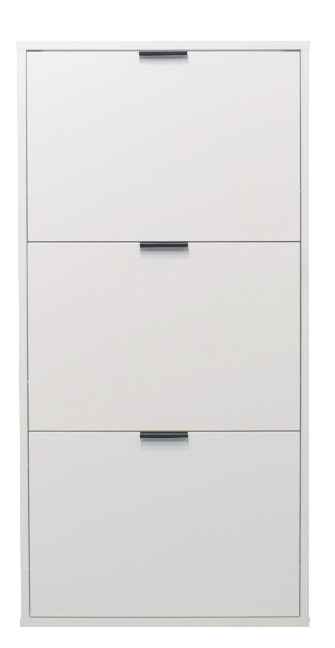 SCHUHSCHRANK Erna 61x25x126 Kreidegrau matt Lack - Hellgrau, Holzwerkstoff (61/126/25cm) - 58aufmkessel