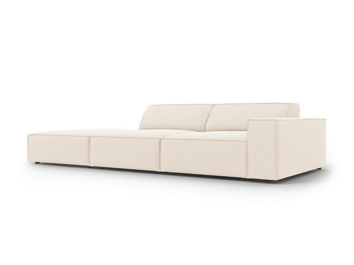 SOFA Jodie aus Samt leichtes beige 3 Sitzplätze - Beige, Textil (262/70/102cm) - Micadoni