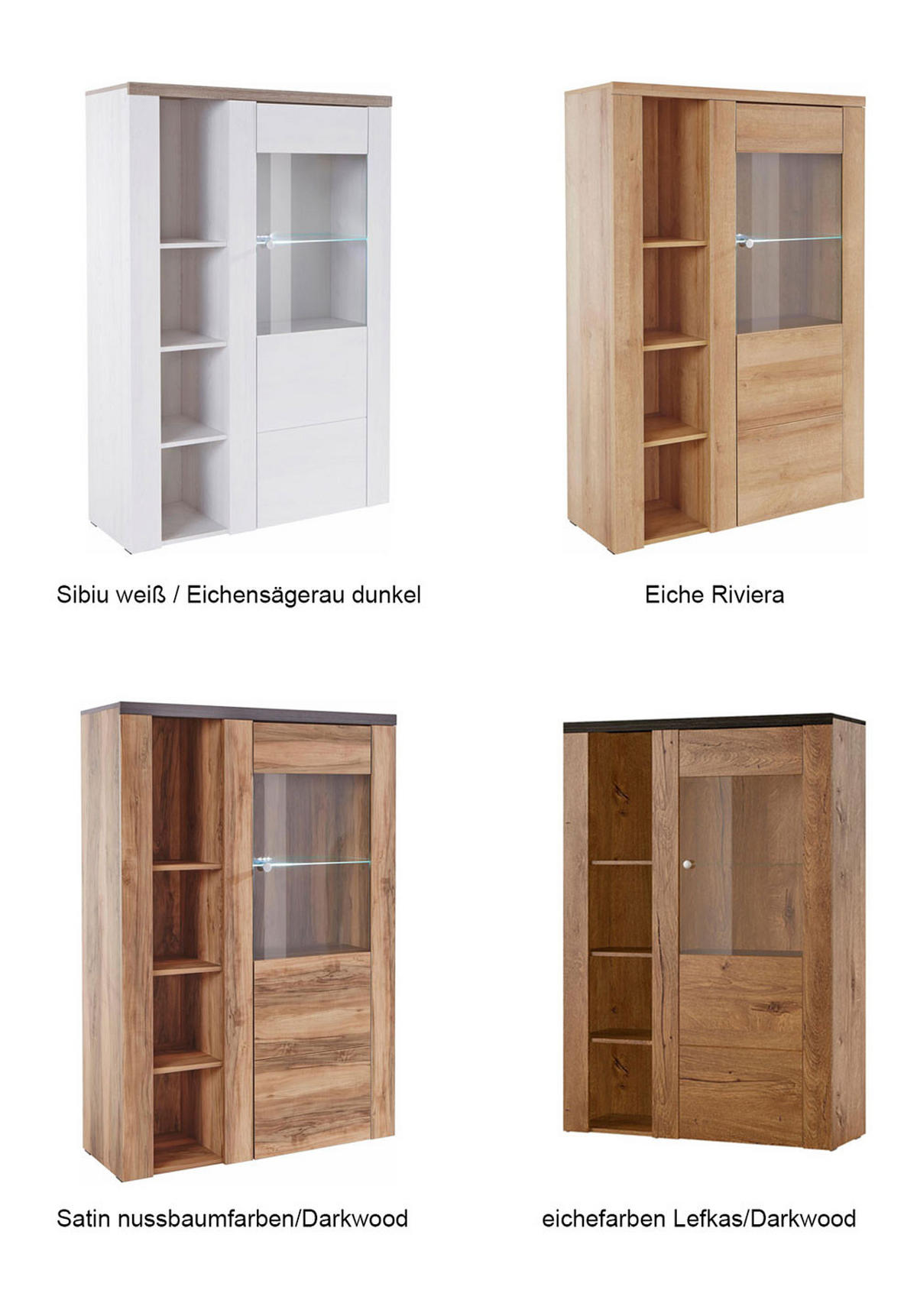 VITRINE Larona Satin Nussbaumfarben / Darkwood 100 / 37 /145cm - Dunkelbraun/Braun, Holz/Holzwerkstoff (100/145/37cm) - Feldmann-Wohnen