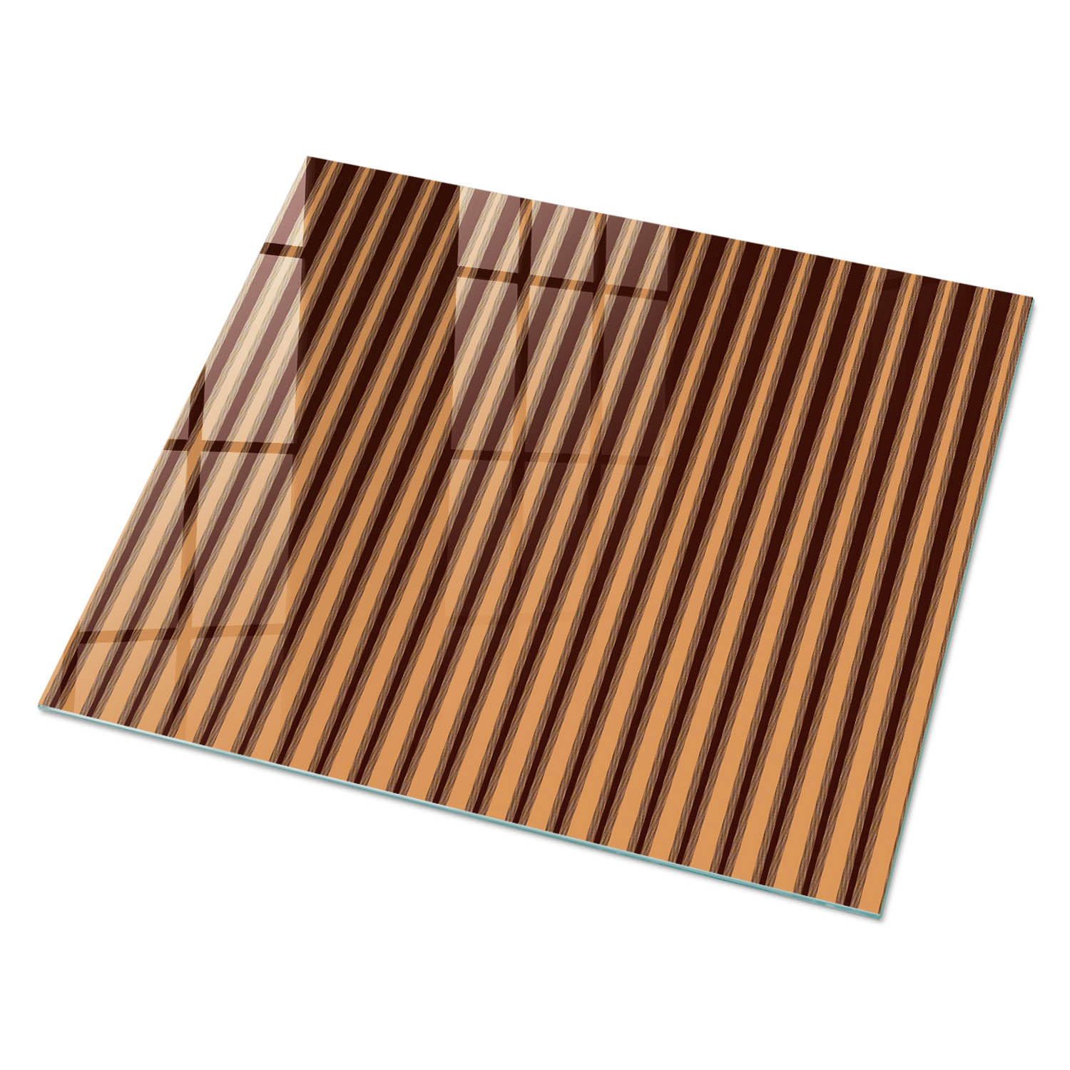 GLASPLATTE 80x60 cm – Vertikale Streifen - Beige, Glas (0.4/80/60cm) - ArtPrintCave