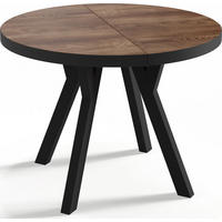 ESSTISCH Twixy runder ausziehbarer, Arvadonna Chestnut 100-150/100/76 cm - Kastanienfarben/Schwarz, Holz/Holzwerkstoff (100/150/76cm) - WFL GROUP