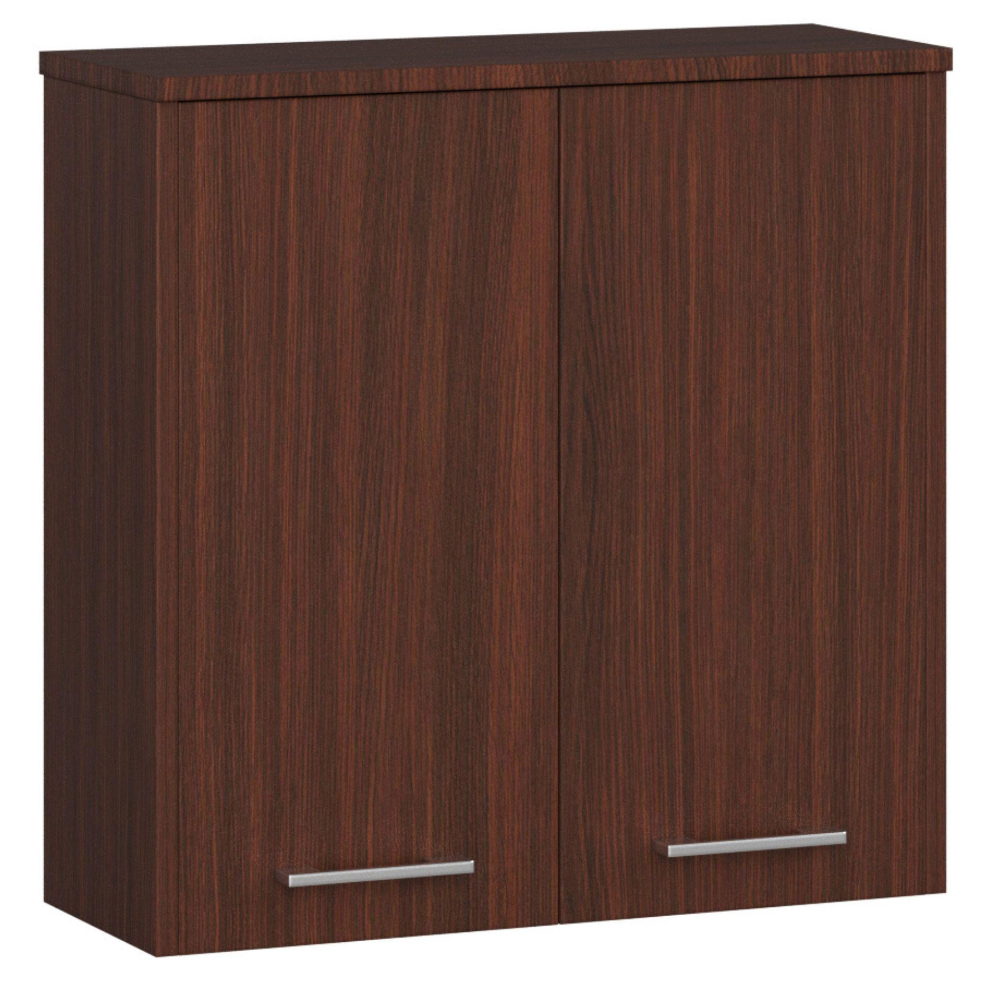 HÄNGESCHRANK Wengefarben 60x22,5x60 cm - Wengefarben/Silberfarben, Holzwerkstoff/Kunststoff (60/60/22.5cm) - Akord