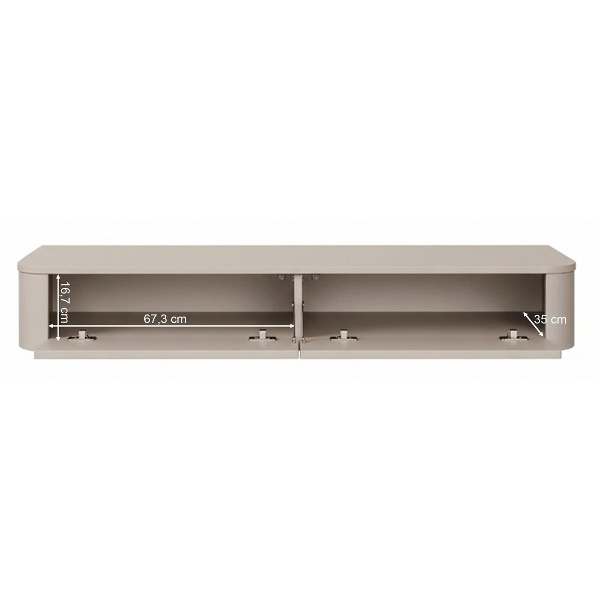 TV stolík Luvio závesný kašmírovo sivý 140/20/39 cm - taupe, kompozitné drevo (140/20/39cm) - Selsey