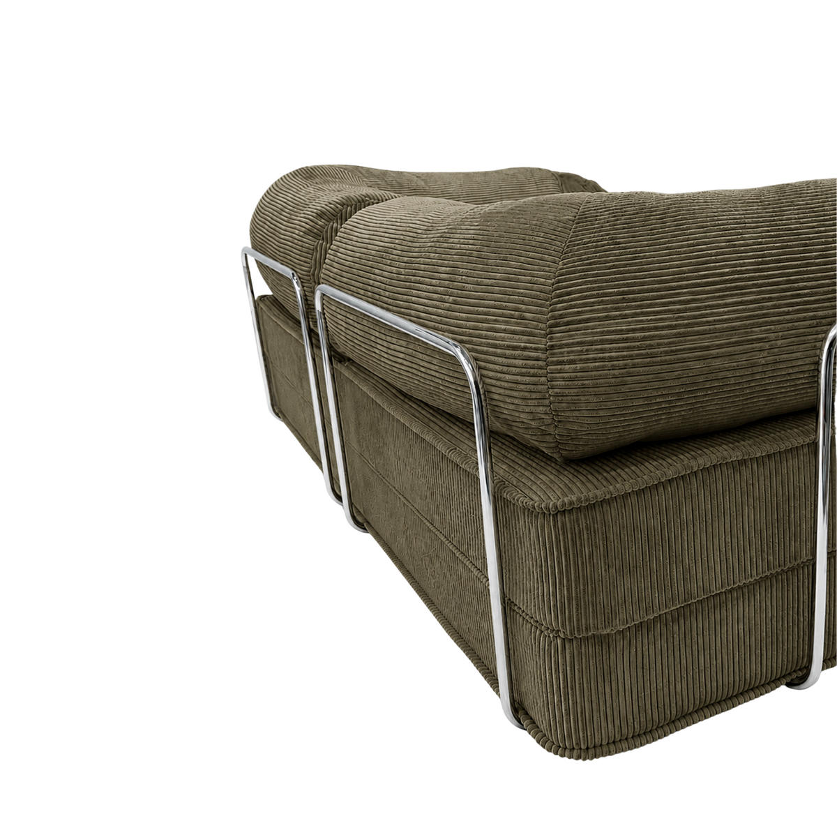 ELEGANTES und komfortables zeitgenössisches Sofa Khaki - Waldgrün, Textil (200/70/100cm) - SURB