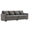 VIERSITZER-SOFA in Dunkelgrau Leinen mit 4 Kissen - Dunkelgrau, Textil (83/87/264cm) - KOMHTOM