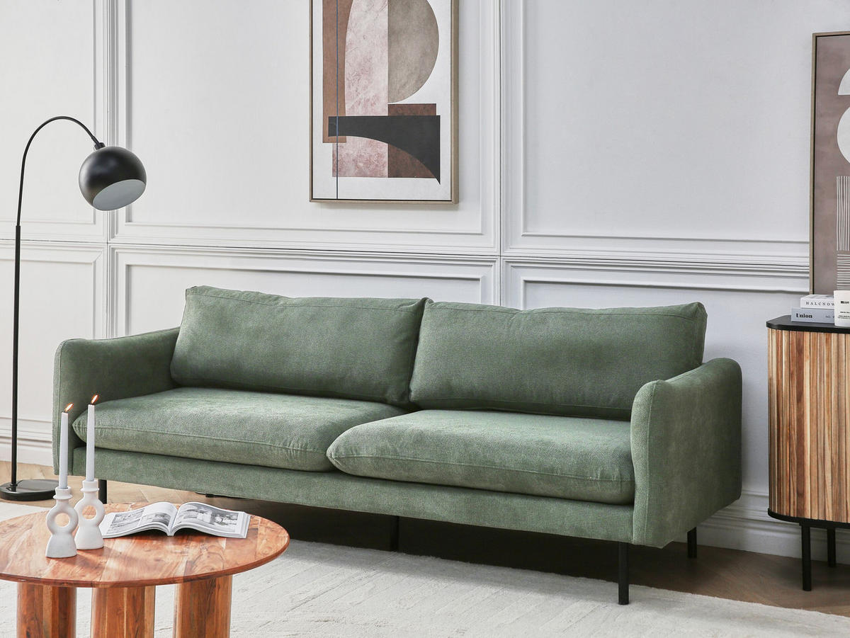 POHOVKA 3-místná Látka Světle zelená Vinterbro - světle zelená, textil (220/86/84cm) - Beliani