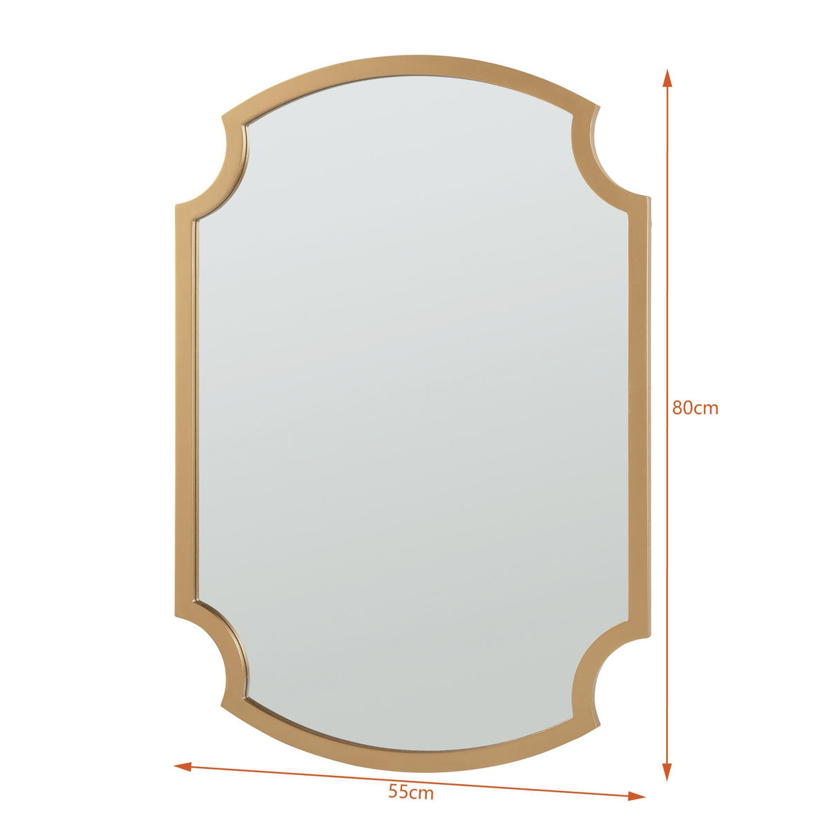 WANDSPIEGEL Aura - Goldfarben, Glas/Holzwerkstoff (55/2/80cm) - [en.casa]