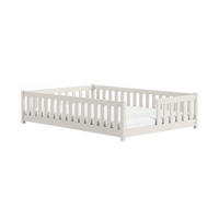 BODENBETT 140x200 cm in Baumwolle - Beige, Holz (140/200cm) - Kids Collective